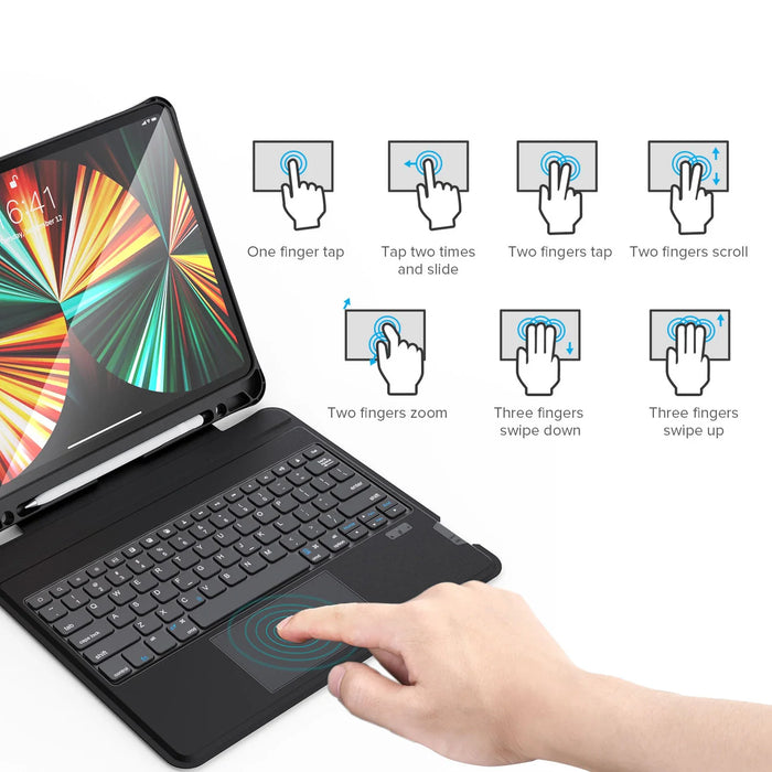 Choetech Keyboard Case Cover for iPad Pro 12.9’ 2020 / 2021 Wireless Bluetooth Keyboard Black (BH-015) - Other office