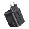 Choetech PD5008 travel charger 3xUSB-A 2xUSB-C GaN 35W US/EU/UK/AU (black) - mains chargers<<<Chargers<<<GSM