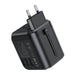 Choetech PD5008 travel charger 3xUSB-A 2xUSB-C GaN 35W US/EU/UK/AU (black) - mains chargers<<<Chargers<<<GSM