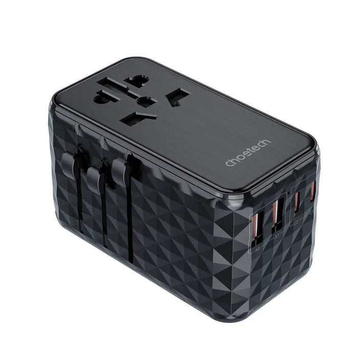 Choetech PD6028 EU / US / AUS / UK travel adapter 2x USB-C 2x USB-A 100W - black - Cell phone USB charger<<<HurtelXML