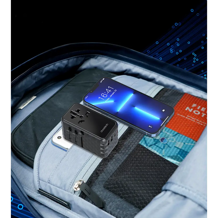 Choetech PD6028 EU / US / AUS / UK travel adapter 2x USB-C 2x USB-A 100W - black - Cell phone USB charger<<<HurtelXML