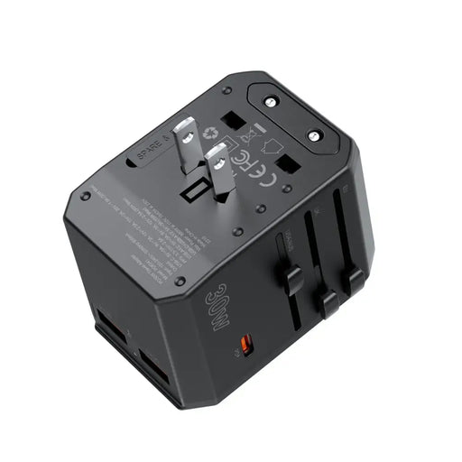 Choetech PD6041 USB-C USB-A PD 30W Travel Charger with 4 Plugs USA EU UK AU - Black - Cell phone USB charger<<<HurtelXML