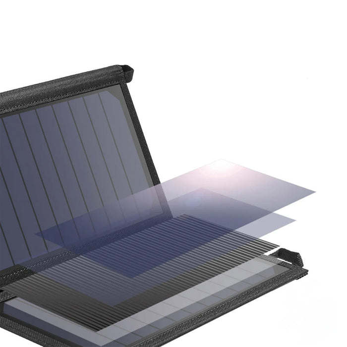 Choetech SC001 solar foldable charger 19W 2x USB-A - black - Cell phone USB charger<<<HurtelXML