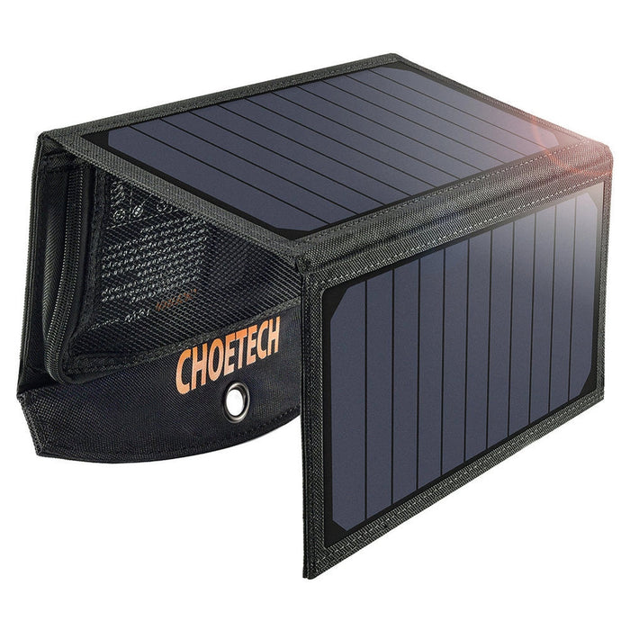 Choetech SC001 solar foldable charger 19W 2x USB-A - black - Cell phone USB charger<<<HurtelXML