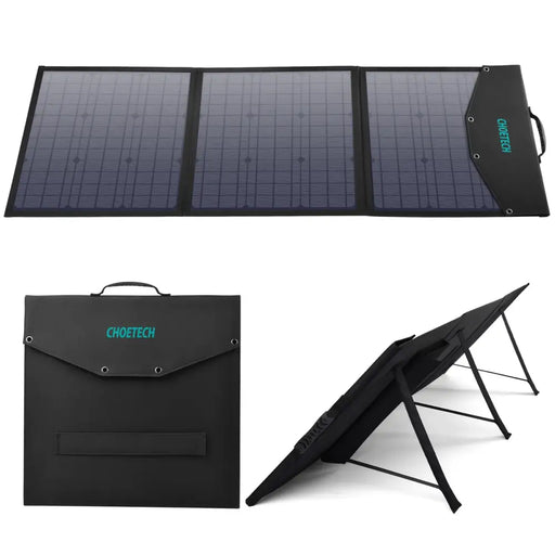 Choetech SC008 solar foldable charger 120W DC / USB-C / 2x USB-A - black - Cell phone USB charger<<<HurtelXML