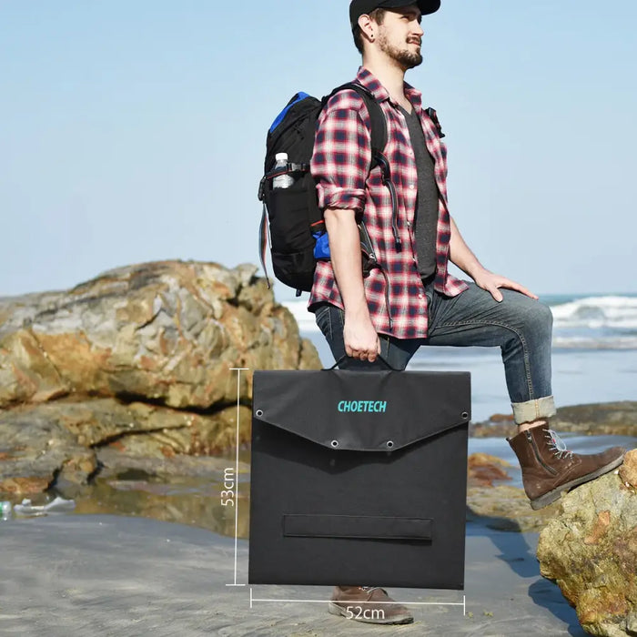 Choetech SC008 solar foldable charger 120W DC / USB-C / 2x USB-A - black - Cell phone USB charger<<<HurtelXML