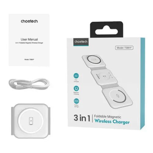 Choetech T588-F 3in1 Magnetic Wireless Charger 15W (white) - Wireless chargers<<<Chargers<<<GSM Accessories<<<InnproXML