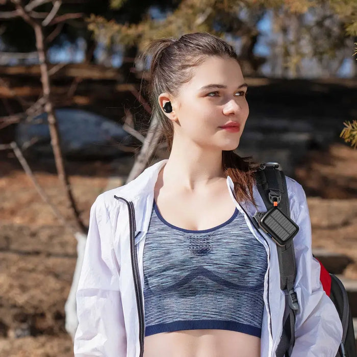 Choetech TWS wireless headphones waterproof with solar panel and built-in 2500mAh powerbank black (BH-T05) - Headphones