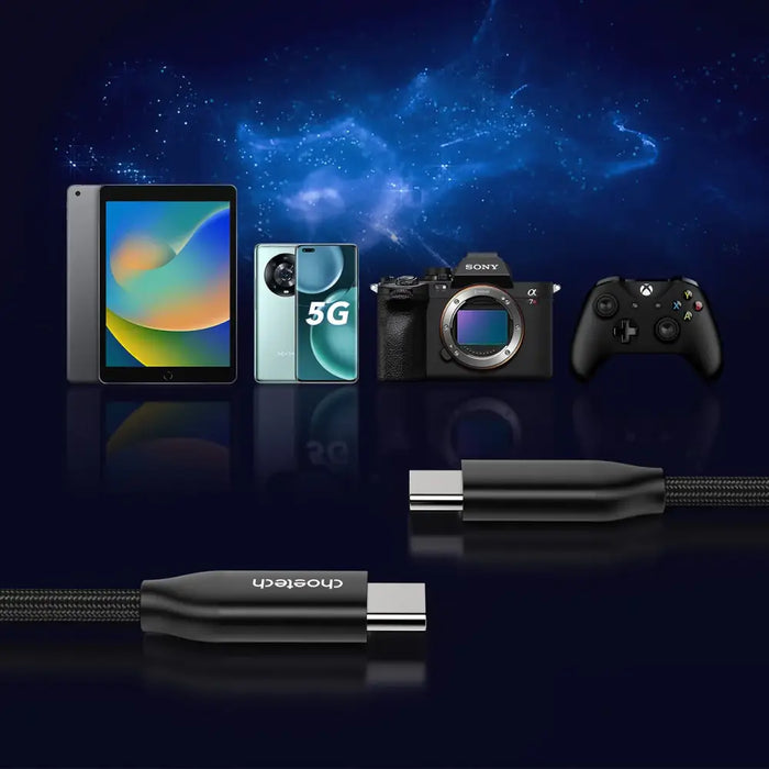 Choetech XCC-1036 USB-C - USB-C PD cable 240W 480Mb/s 2m - black - USB-C to USB-C<<<USB cables<<<GSM
