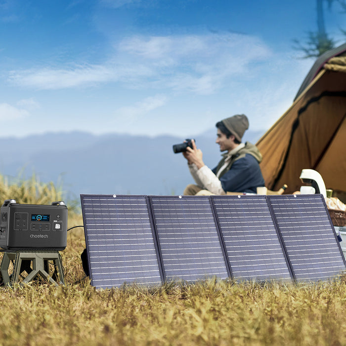 Choetech SC010 solar tourist charger, foldable, 160W - black