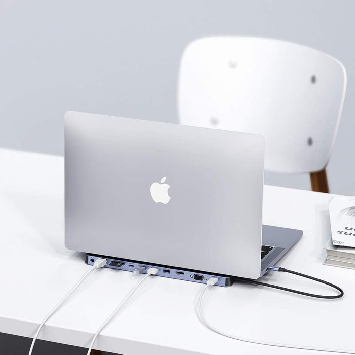 Choetech docking station multifunctional adapter HUB USB Typ C 11in1 100W PD gray (HUB-M20)
