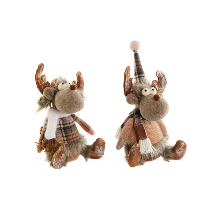 Christmas bauble DKD Home Decor Brown Reindeer 13 x 12 x 25 cm (2 Units) - Декорация и Осветление<<<Дом