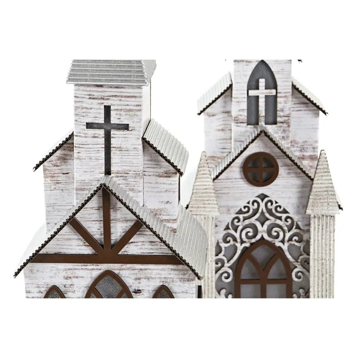 Christmas bauble DKD Home Decor Church MDF (12,5 x 11 x 33 cm) (2 Units) - Декорация и Осветление<<<Дом