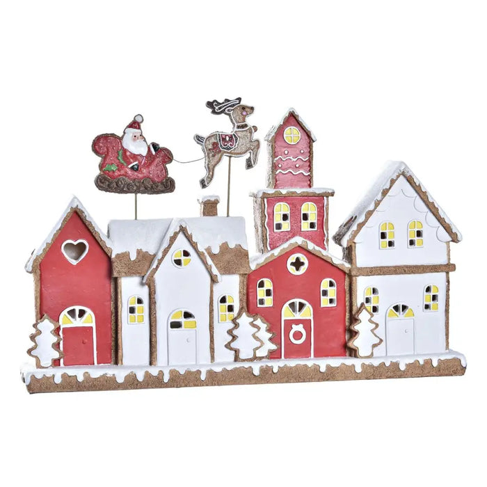 Christmas bauble DKD Home Decor House White Red Resin 41 x 7,5 x 27 cm - Декорация и Осветление<<<Дом