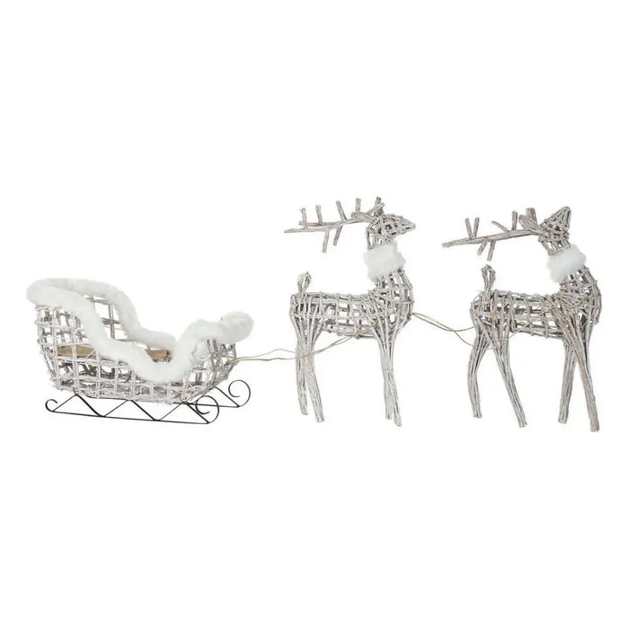Christmas bauble DKD Home Decor LED Light White wicker 60 x 30 x 37 cm (3 Pieces) - Декорация и Осветление<<<Дом