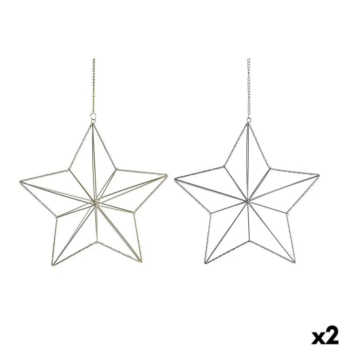Christmas bauble DKD Home Decor Metal Star (2 Units) (30 x 11 x 30 cm) - Декорация и Осветление<<<Дом
