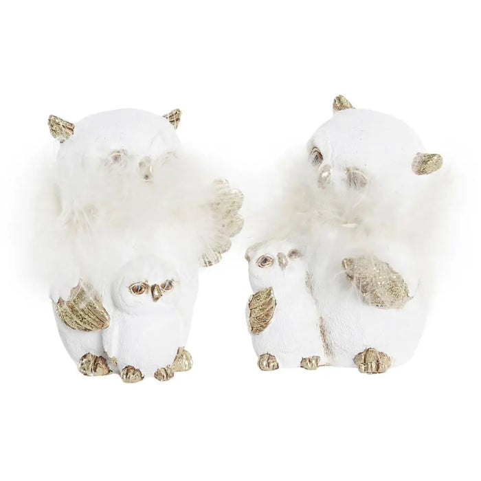 Christmas bauble DKD Home Decor Owl Resin (7,5 x 7 x 10 cm) (2 Units) - Декорация и Осветление<<<Дом