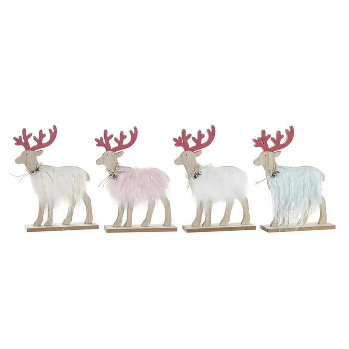 Christmas bauble DKD Home Decor Polyester MDF Reindeer (23 x 5 x 16 cm) (4 Units) - Декорация и Осветление<<<Дом