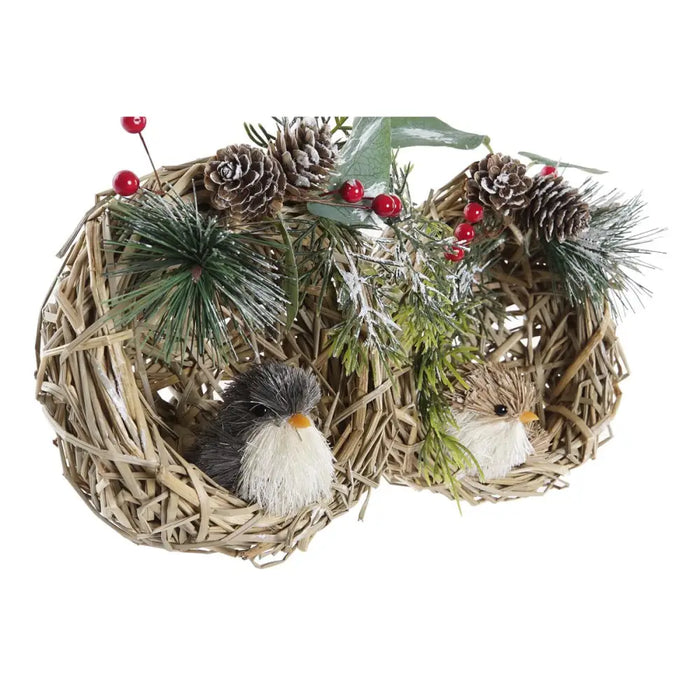 Christmas bauble DKD Home Decor Polyester Rattan (14 x 11 x 15 cm) (2 Units) - Декорация и Осветление<<<Дом
