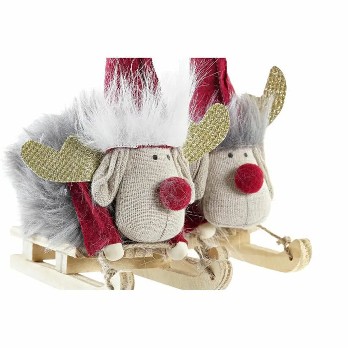 Christmas bauble DKD Home Decor Polyester Reindeer (15 x 5,5 x 16,5 cm) (2 Units) - Декорация и Осветление<<<Дом