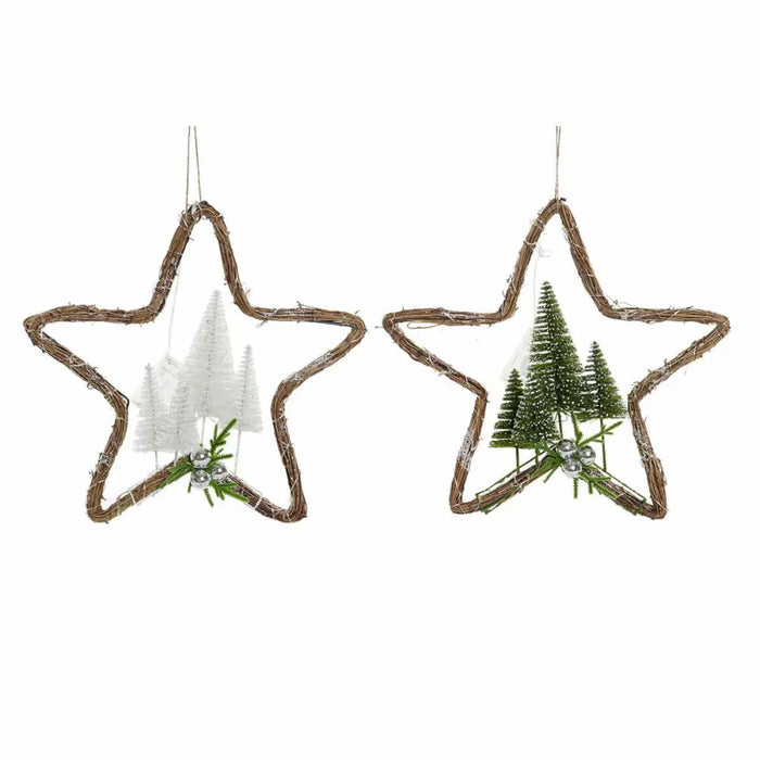 Christmas bauble DKD Home Decor Rattan (2 pcs) (43 x 10 x 43 cm) - Декорация и Осветление<<<Дом