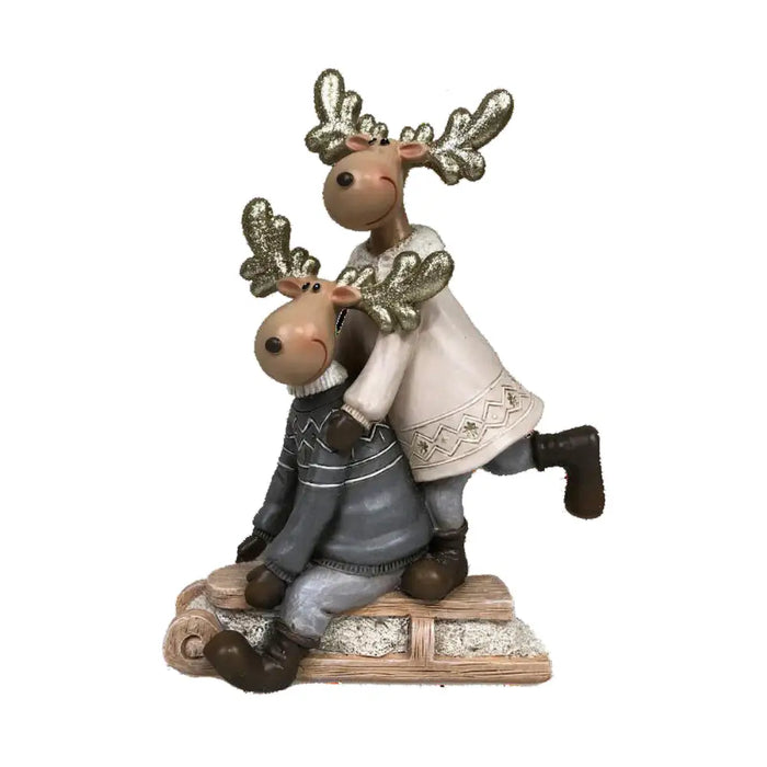Christmas bauble DKD Home Decor Resin Reindeer (13 x 6 x 18 cm) (4 Units) - Декорация и Осветление<<<Дом
