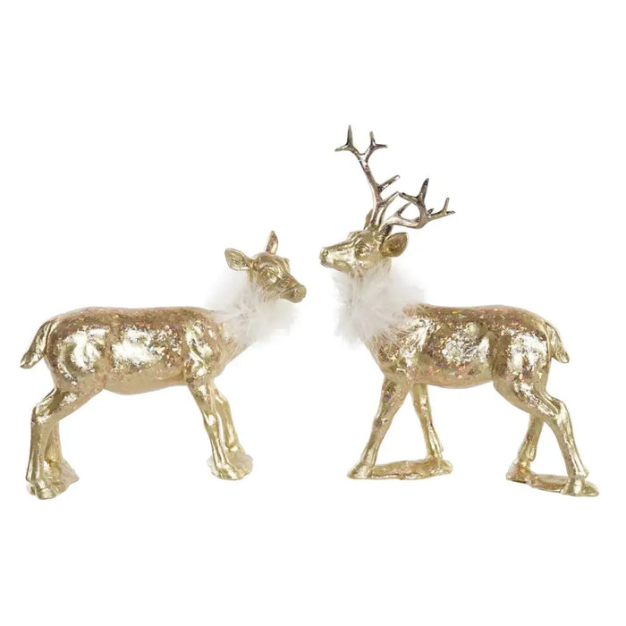 Christmas bauble DKD Home Decor Resin Reindeer (17,5 x 9 x 22,5 cm) (2 Units) - Декорация и Осветление<<<Дом