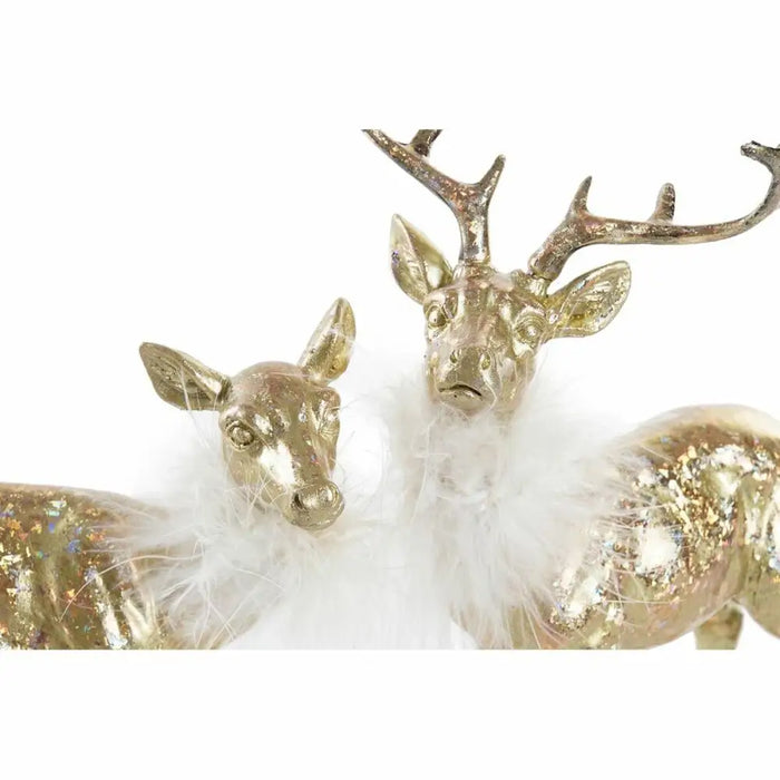 Christmas bauble DKD Home Decor Resin Reindeer (17,5 x 9 x 22,5 cm) (2 Units) - Декорация и Осветление<<<Дом
