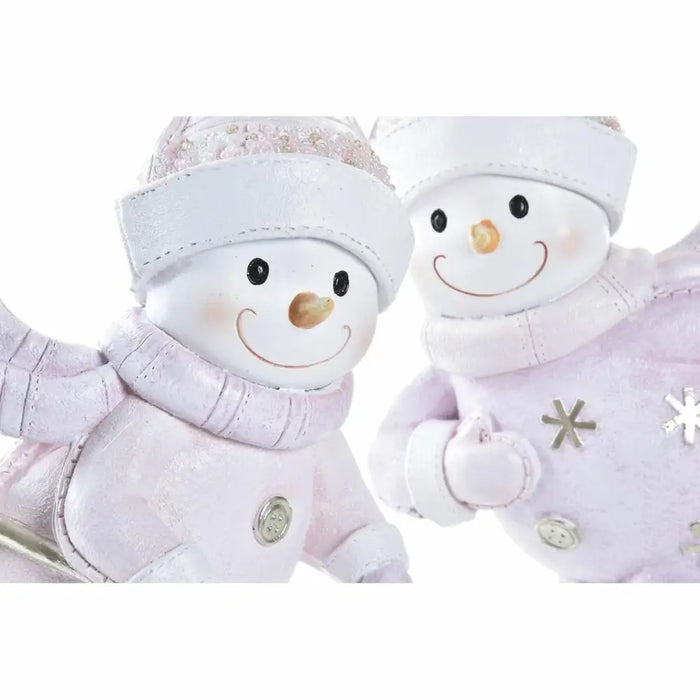 Christmas bauble DKD Home Decor Resin Snow Doll (15 x 13,5 x 24,5 cm) (2 Units) - Декорация и Осветление<<<Дом