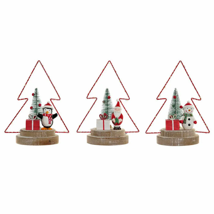 Christmas bauble DKD Home Decor Tree Metal Wood (17 x 11 x 21 cm) (3 pcs) - Декорация и Осветление<<<Дом