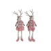 Christmas bauble DKD Home Decor White Brown Pink Reindeer 17 x 14 x 63,5 cm (2 Units) - Декорация и Осветление<<<Дом