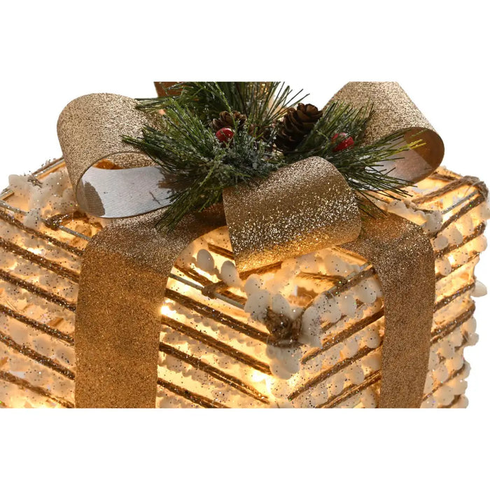 Christmas bauble DKD Home Decor White Golden Natural 25 x 25 x 25 cm (3 Pieces) - Декорация и Осветление<<<Дом