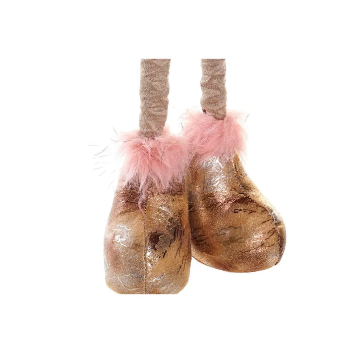 Christmas bauble DKD Home Decor White Pink Golden Reindeer 15 x 17 x 50 cm (2 Units) - Декорация и Осветление<<<Дом