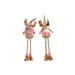 Christmas bauble DKD Home Decor White Pink Golden Reindeer 15 x 17 x 50 cm (2 Units) - Декорация и Осветление<<<Дом
