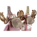 Christmas bauble DKD Home Decor White Pink Golden Reindeer 20 x 19 x 50 cm (2 Units) - Декорация и Осветление<<<Дом