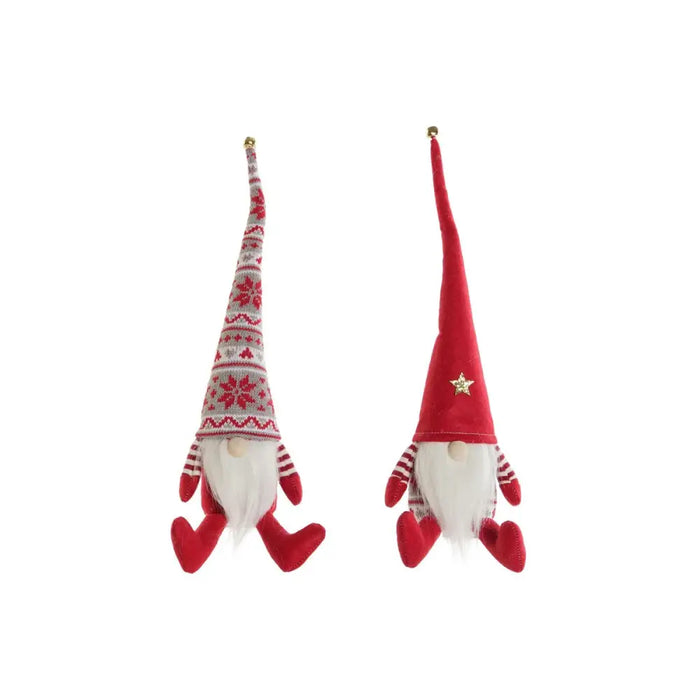 Christmas bauble DKD Home Decor White Red Gnome 10 x 10 x 40 cm (2 Units) - Декорация и Осветление<<<Дом