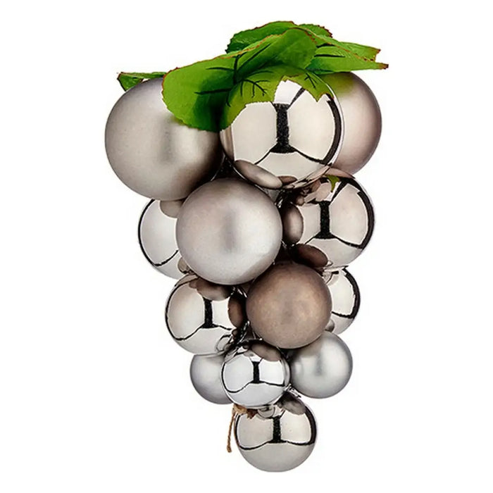 Christmas Bauble Grapes Small Silver Plastic 14 x 14 x 25 cm - Декорация и Осветление<<<Дом Градина<<<BigBuy&&&Коледни