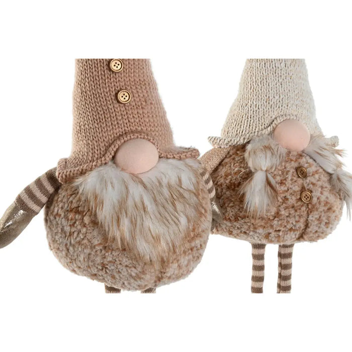 Christmas bauble Home ESPRIT Brown Beige Gnome 30 x 18 x 65 cm (2 Units) - Декорация и Осветление<<<Дом