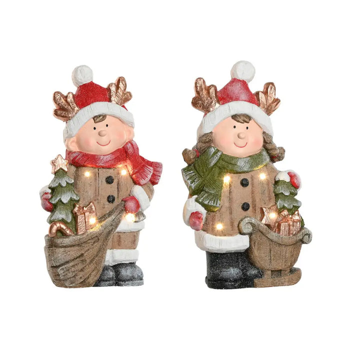 Christmas bauble Home ESPRIT Brown Red 23 x 10,5 x 40 cm (2 Units) - Коледни украси<<<Декорация и Осветление<<<Дом