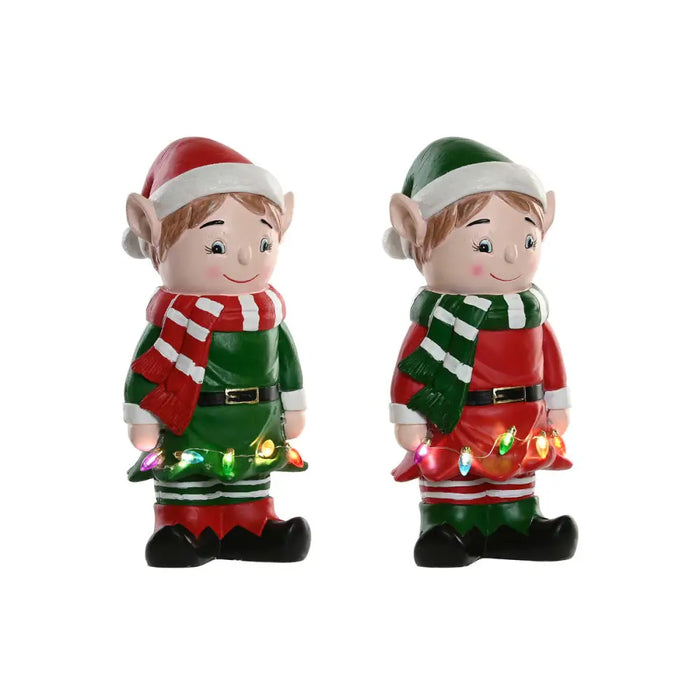Christmas bauble Home ESPRIT Multicolour Elf 15 X 13 X 32 cm (2 Units) - Декорация и Осветление<<<Дом