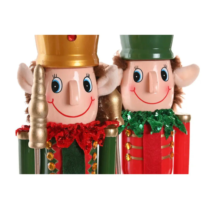 Christmas bauble Home ESPRIT Multicolour Nutcracker Elf 11 x 10 x 54 cm (2 Units) - Декорация и Осветление<<<Дом