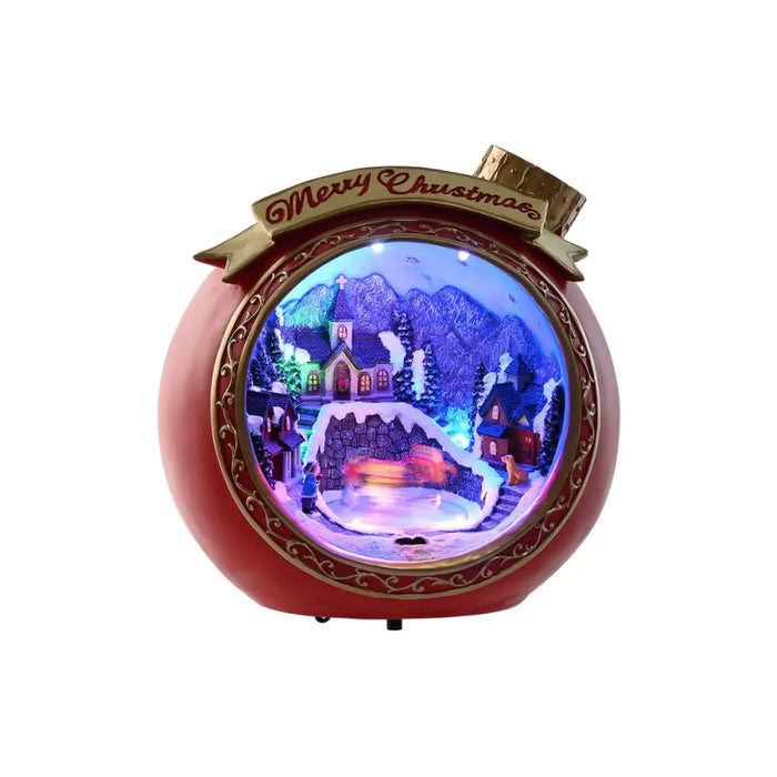 Christmas bauble Home ESPRIT Red Golden Musical 26,5 X 24 X 27 cm - Декорация и Осветление<<<Дом