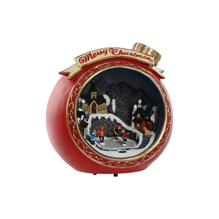 Christmas bauble Home ESPRIT Red Golden Musical 26,5 X 24 X 27 cm - Декорация и Осветление<<<Дом