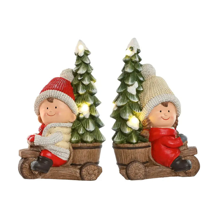Christmas bauble Home ESPRIT Red Green 31,5 x 20 x 50 cm (2 Units) - Декорация и Осветление<<<Дом