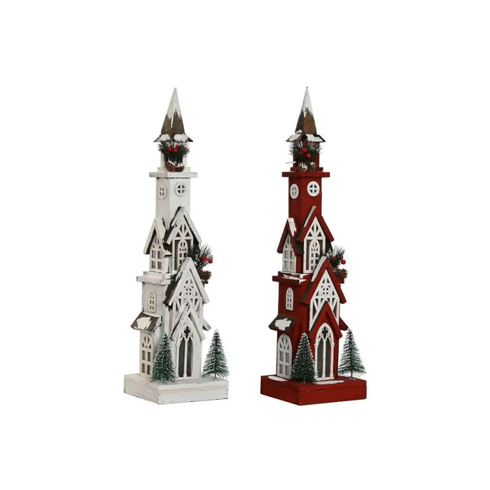 Christmas bauble Home ESPRIT White Red 16 x 14 x 63 cm (2 Units) - Декорация и Осветление<<<Дом