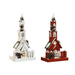 Christmas bauble Home ESPRIT White Red 27 x 18 x 56 cm (2 Units) - Декорация и Осветление<<<Дом