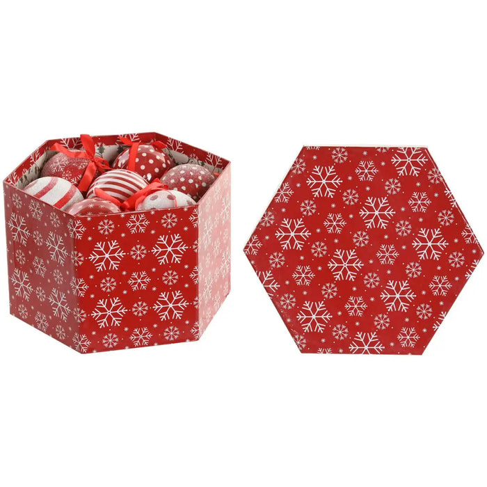 Christmas Bauble Home ESPRIT White Red PVC (14 Pieces) - Декорация и Осветление<<<Дом Градина<<<BigBuy&&&Коледни