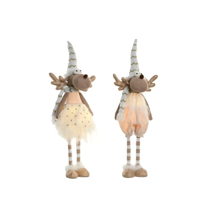 Christmas bauble Home ESPRIT White Reindeer 14 X 13 X 60 CM (2 Units) - Коледни украси<<<Декорация и Осветление<<<Дом