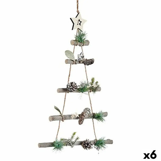 Christmas bauble Krist+ Brown Silver Wood Plastic Christmas Tree 34 x 5 x 65 cm 34 x 56 x 4 cm (6 Units) - Декорация и