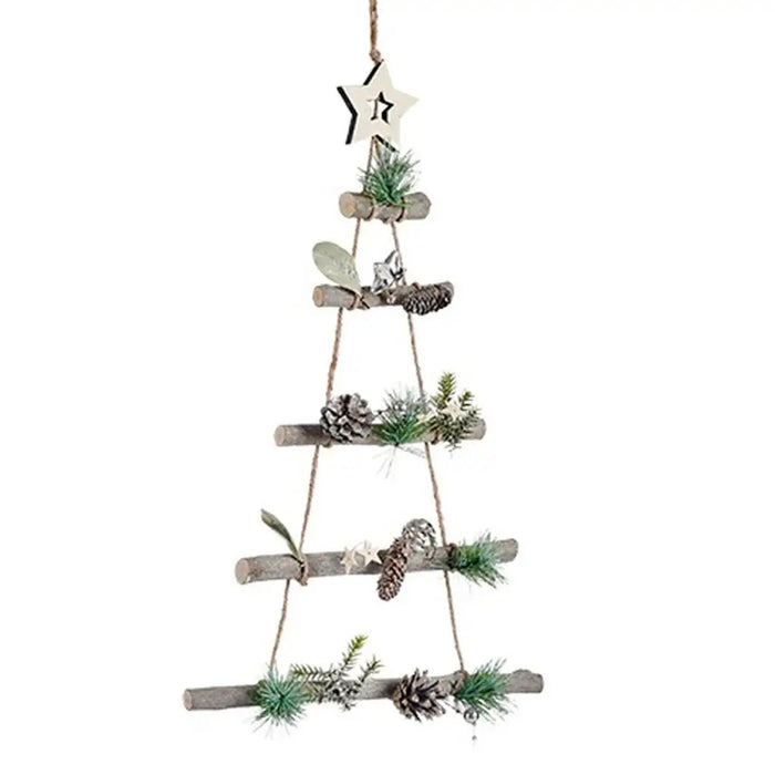 Christmas bauble Krist+ Brown Silver Wood Plastic Christmas Tree 34 x 5 x 65 cm 34 x 56 x 4 cm (6 Units) - Декорация и